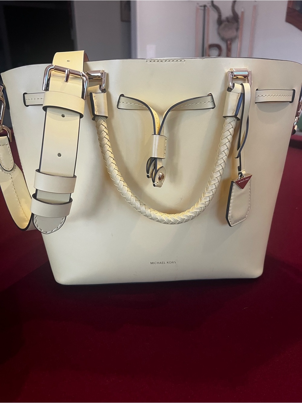 Michael Kors Blakely yellow leather medium bucket bag - Picture 11 of 16